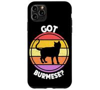 Custodia per iPhone 11 Pro Max Gatto birmano retrò tramonto vintage anni '80 design estetico