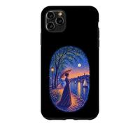 Custodia per iPhone 11 Pro Max Georges Seurat Ispirato Pointillist Moonlit Riverside Woman