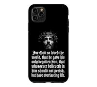 Custodia per iPhone 11 Pro Max Gesù con Corona di Spine Giovanni 3:16 Y2K Grunge Grafica