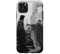 Custodia per iPhone 11 Pro Max Gesù Cristo Arrestato Ponzio Pilato Biblico Dipinto Nero