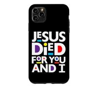 Custodia per iPhone 11 Pro Max Gesù è morto per te e io cristiano Natale cristiano divertimento pasquale