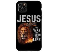 Custodia per iPhone 11 Pro Max Gesù La Verità La Vita Cristiana Leone Croce Verso Bibbia