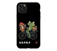 Custodia per iPhone 11 Pro Max Giapponese Rana Equitazione Bicicletta Floreale Giardino Cottag