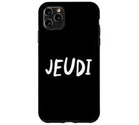 Custodia per iPhone 11 Pro Max Giovedì Giorno della Settimana Semplice Lettering Tee in Francese-Jeudi