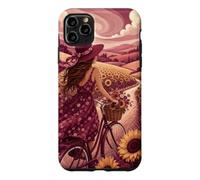 Custodia per iPhone 11 Pro Max Giro in bicicletta oltre i campi di girasole