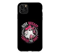 Custodia per iPhone 11 Pro Max Give Breast Cancer the Boot Cowgirl Ghost Cappello Western Rosa