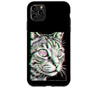Custodia per iPhone 11 Pro Max Glitch Cat Rave Party EDM Techno House Musica