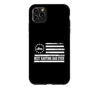Custodia per iPhone 11 Pro Max Go Kart Go Karting US Bandiera Americana Patriottica Retro