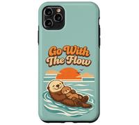 Custodia per iPhone 11 Pro Max Go With The Flow Sea Otter Retro Animal
