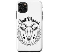 Custodia per iPhone 11 Pro Max Goat Mama Neon Line Art Farm Animal Lover Coffee Love