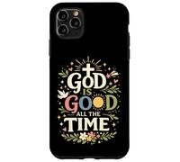 Custodia per iPhone 11 Pro Max God Is Good All The Time Christian Faith Citazione Retro
