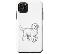 Custodia per iPhone 11 Pro Max Golden Retriever Dog Minimalista Disegnato A Mano Sketch Art