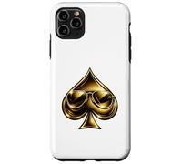 Custodia per iPhone 11 Pro Max Golden Spade Sunglasses Poker Casino Lucky Symbol