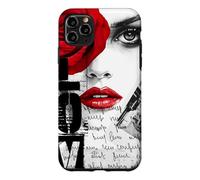 Custodia per iPhone 11 Pro Max Grafica streetwear Dark Romance, Gothic Red Rose Lover