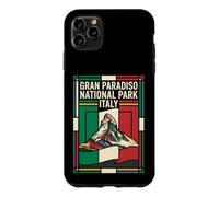 Custodia per iPhone 11 Pro Max Gran Paradiso Parco Nazionale Italia Bandiera Vintage Viaggio