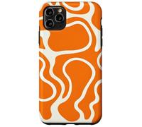 Custodia per iPhone 11 Pro Max Groovy arancione fluido astratto linea ondulata modello
