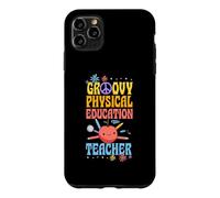 Custodia per iPhone 11 Pro Max Groovy Educazione Fisica Insegnante 60s Throwback Day Pace