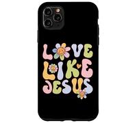 Custodia per iPhone 11 Pro Max Groovy Love Like Jesus Religious God Christian Graphic