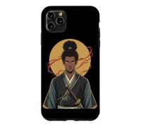 Custodia per iPhone 11 Pro Max Guerriero Samurai africano Katana Black History Month Bushido