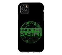 Custodia per iPhone 11 Pro Max Hack the Planet T-Shirt - Design verde per computer hacker