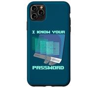 Custodia per iPhone 11 Pro Max Hacker Cybersecurity Conosci la tua password Funny Network Admin