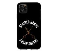 Custodia per iPhone 11 Pro Max Hairstylist Stained Hands Sharp Shears Cosmetologist