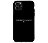 Custodia per iPhone 11 Pro Max Hard Fought Hallelujah Fede cristiana croce lode canto frase