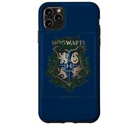 Custodia per iPhone 11 Pro Max Harry Potter Hogwarts Green and Gold Floral Crest