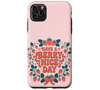 Custodia per iPhone 11 Pro Max Have A Berry Nice Day Retro Cute Strawberry Groovy Aesthetic
