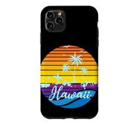 Custodia per iPhone 11 Pro Max Hawaii Vintage Sunset Surfer Souvenir