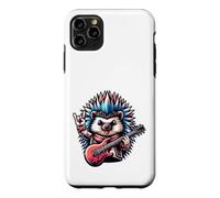 Custodia per iPhone 11 Pro Max Hedgehog Rock And Roll - Segnale a mano per chitarra elettrica