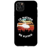 Custodia per iPhone 11 Pro Max Helicopter Funny Pilot Gift I'd Rather Be Flying Retro