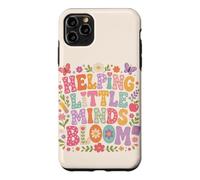 Custodia per iPhone 11 Pro Max Helping Little Minds Bloom Teacher, farfalla floreale, mela