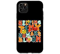 Custodia per iPhone 11 Pro Max Helping Tiny Humans Bloom Retro Colorful Teacher Design