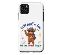 Custodia per iPhone 11 Pro Max Highland Cow Back To School Vibes Scuole In Let Chaos Begin