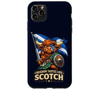Custodia per iPhone 11 Pro Max Highland Cow con la bandiera della Scozia