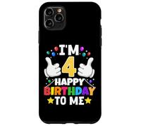 Custodia per iPhone 11 Pro Max Ho 4 anni Buon compleanno a me Divertente 4° compleanno