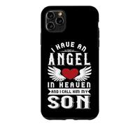 Custodia per iPhone 11 Pro Max Ho un angelo in cielo e lo chiamo mio figlio ricordo