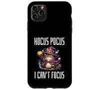 Custodia per iPhone 11 Pro Max Hocus Pocus I Can't Focus Funny ADHD Cat Saying Humor