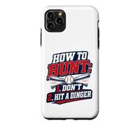 Custodia per iPhone 11 Pro Max How To Bunt, Hit a Dinger Funny Baseball Player Home Run Fun