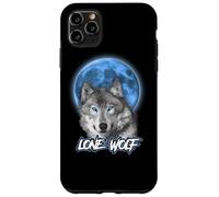 Custodia per iPhone 11 Pro Max Howling Lone Wolf On Moon Animal Funny Wolves Lover