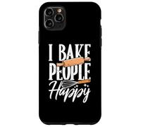 Custodia per iPhone 11 Pro Max I Bake People Happy Lover Kitchen Divertente Baking Pun Bakery