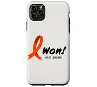 Custodia per iPhone 11 Pro Max I Beat LEUKEMIA Graphic, I Won! Orange Ribbon For Survivors