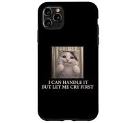 Custodia per iPhone 11 Pro Max I Can Handle It Simpatico Gatto Meme Divertente Umorismo esistenziale