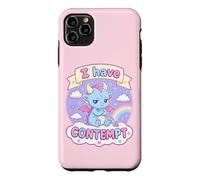 Custodia per iPhone 11 Pro Max I Have Contempt - Simpatico drago kawaii sarcastico, arte dell'umore rosa