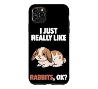 Custodia per iPhone 11 Pro Max I Just Really Like Rabbits Ok Animal Carino Mini Lop Coniglio