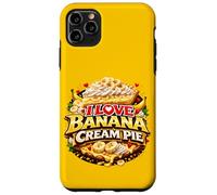 Custodia per iPhone 11 Pro Max I Love Banana Cream Pie Retro Diner Dessert Topping Cherry