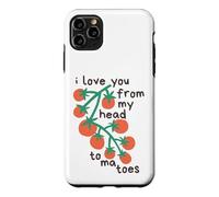 Custodia per iPhone 11 Pro Max I love from my head to ma-Toes Funny Cute Tomatoes Kids