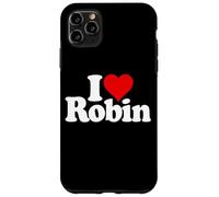 Custodia per iPhone 11 Pro Max I LOVE HEART ROBIN NOME SU UN TEE