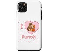 Custodia per iPhone 11 Pro Max I Love Punch The Baby Monkey Hearts